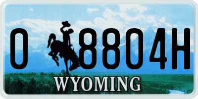 WY license plate 08804H