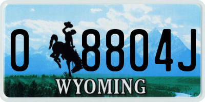 WY license plate 08804J