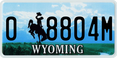 WY license plate 08804M
