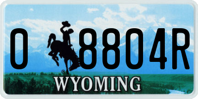 WY license plate 08804R