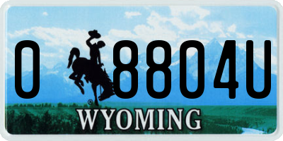 WY license plate 08804U