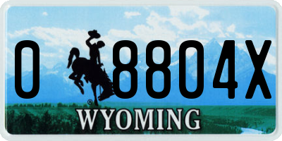 WY license plate 08804X