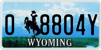 WY license plate 08804Y