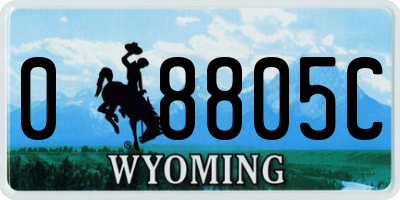 WY license plate 08805C