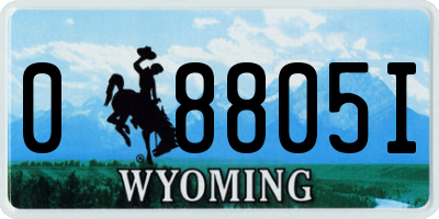 WY license plate 08805I