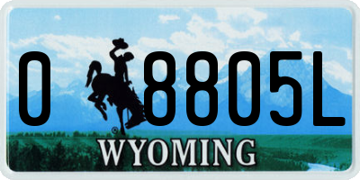 WY license plate 08805L