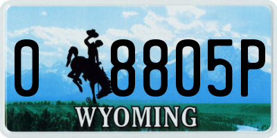 WY license plate 08805P