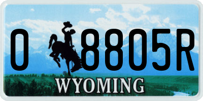 WY license plate 08805R