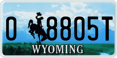 WY license plate 08805T