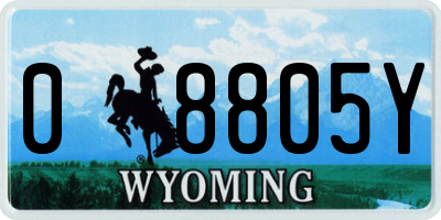 WY license plate 08805Y