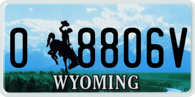 WY license plate 08806V