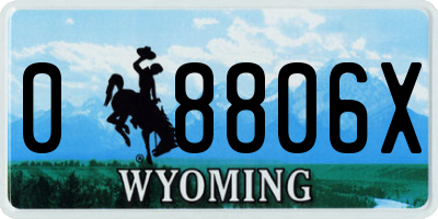 WY license plate 08806X