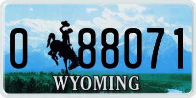 WY license plate 088071