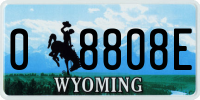 WY license plate 08808E