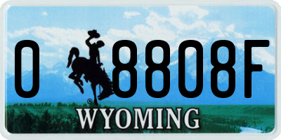 WY license plate 08808F