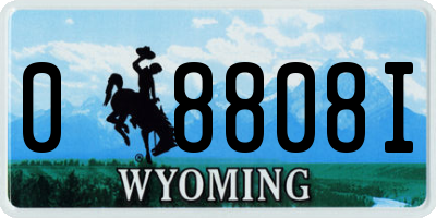 WY license plate 08808I