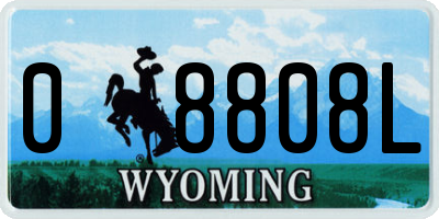 WY license plate 08808L