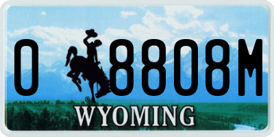 WY license plate 08808M