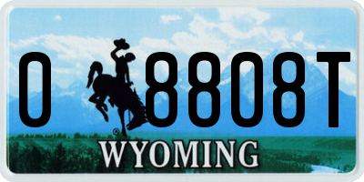 WY license plate 08808T