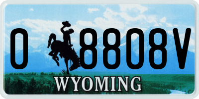 WY license plate 08808V
