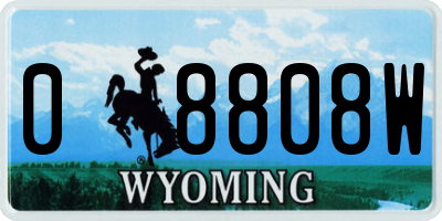 WY license plate 08808W