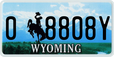 WY license plate 08808Y