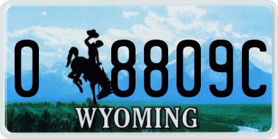 WY license plate 08809C