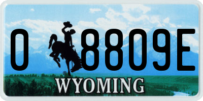WY license plate 08809E