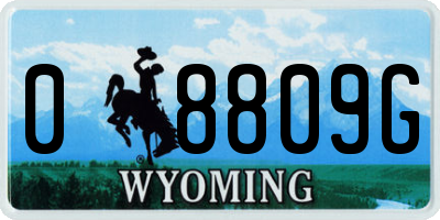 WY license plate 08809G
