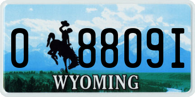 WY license plate 08809I