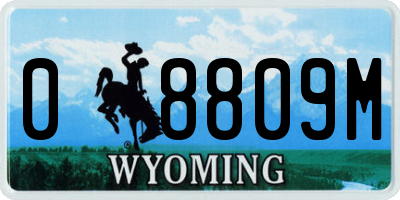 WY license plate 08809M