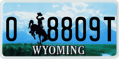 WY license plate 08809T