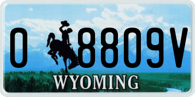 WY license plate 08809V