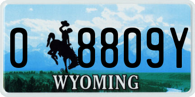 WY license plate 08809Y