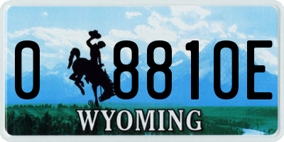 WY license plate 08810E