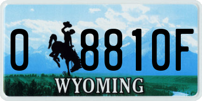WY license plate 08810F