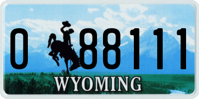 WY license plate 088111