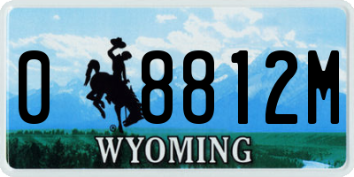 WY license plate 08812M
