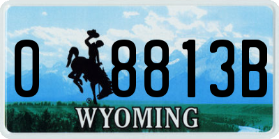WY license plate 08813B