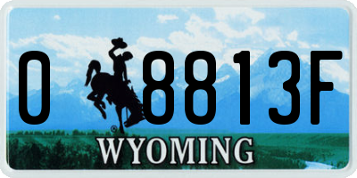 WY license plate 08813F