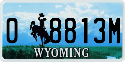 WY license plate 08813M