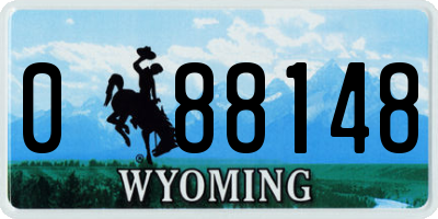 WY license plate 088148