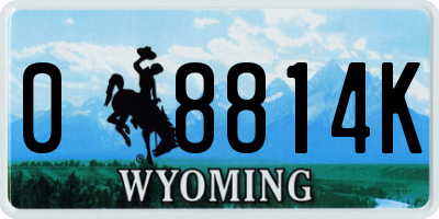 WY license plate 08814K