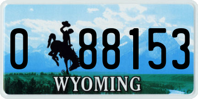 WY license plate 088153