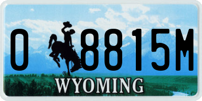 WY license plate 08815M