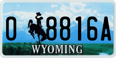 WY license plate 08816A
