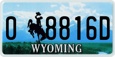 WY license plate 08816D