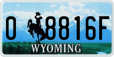 WY license plate 08816F