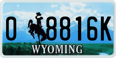 WY license plate 08816K