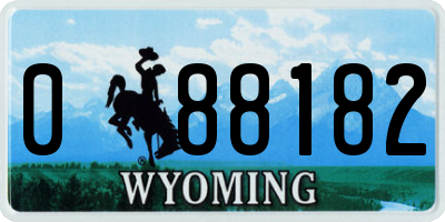 WY license plate 088182